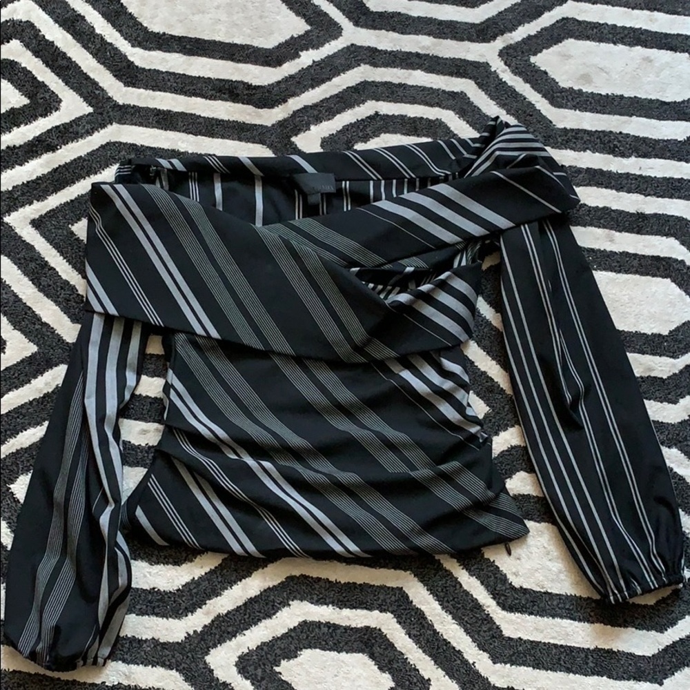 Black off the shoulder blouse from Intermix